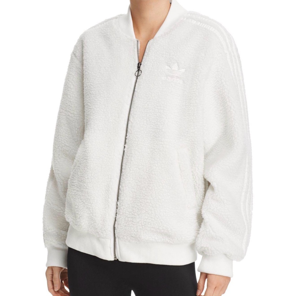 Adidas Women's White Teddy Jacket